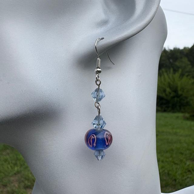 Swirl Drop Tall Beaded Earrings