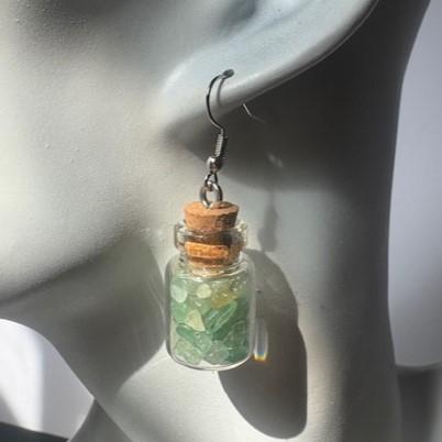 Adventurine Potion Bottle Earrings